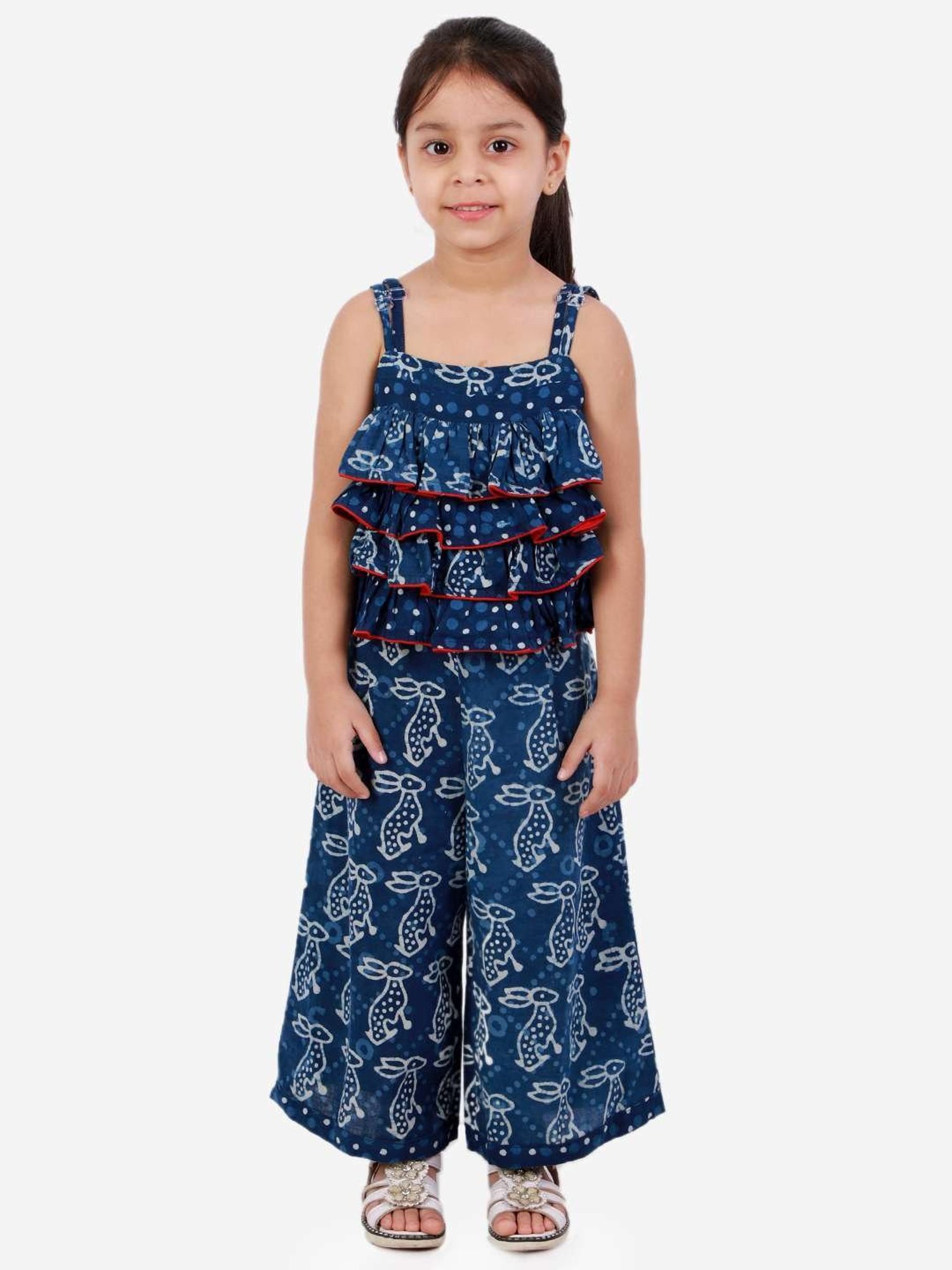 TWISHA Kids Blue Printed Jumpsuit