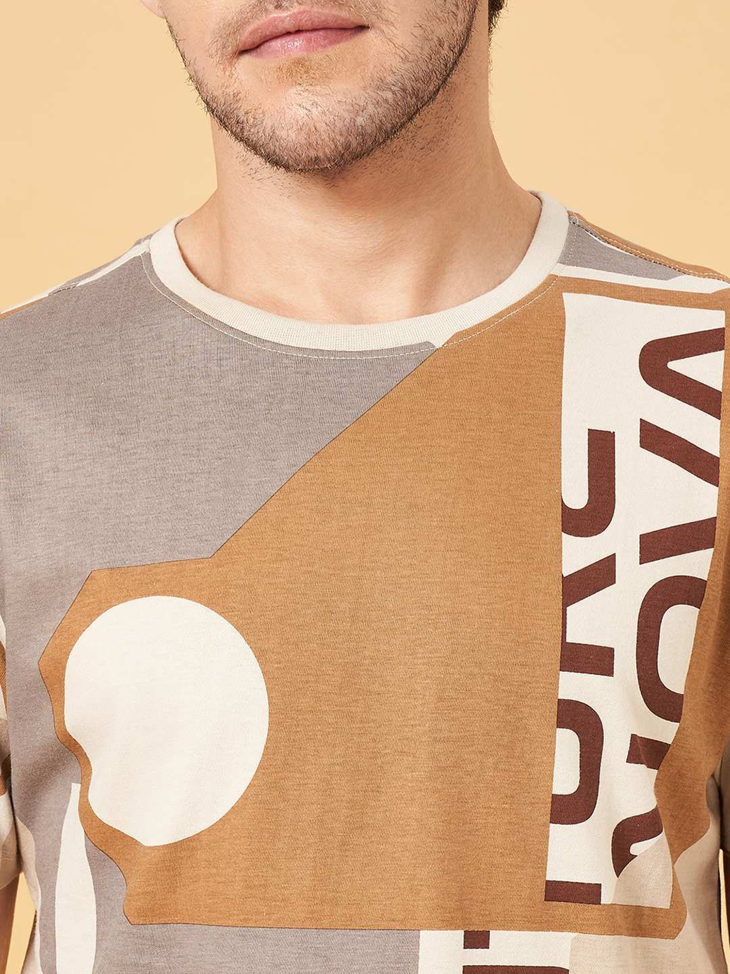 Sf Jeans By Pantaloons Sandshell Slim Fit Printed T-Shirt