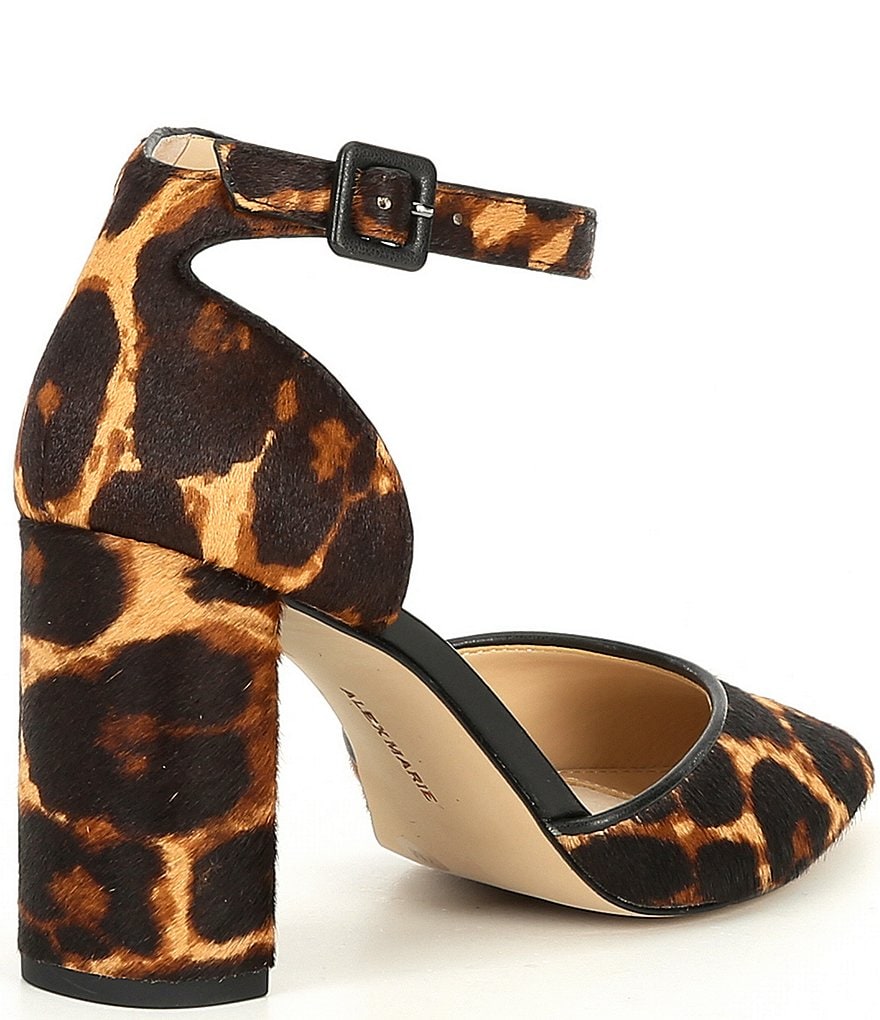 Alex Marie Genevie Leopard Two 2 Piece Block Heel Pumps