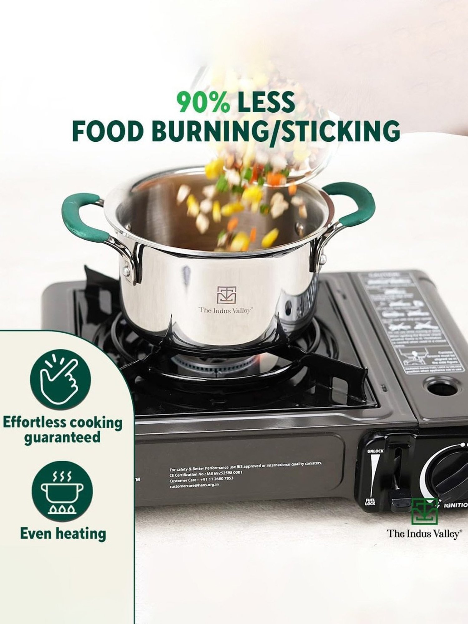 The Indus Valley Silver Stainless Steel Cookware set