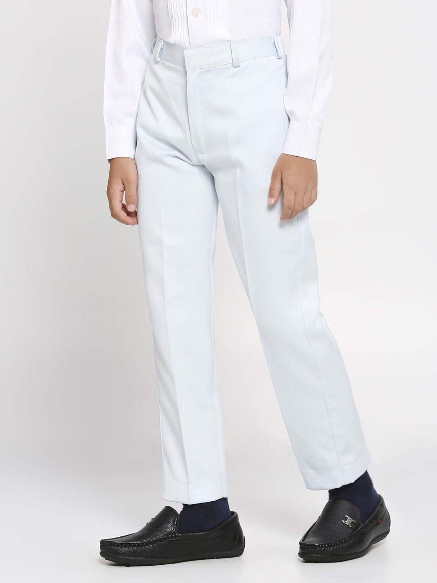 Kids Island Boys Blue & White Embroidery Full Sleeves Suit Set