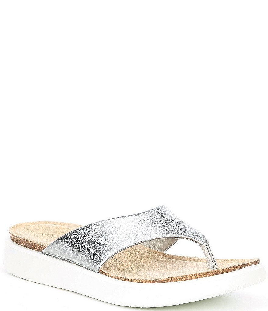 ECCO Corksphere Leather Thong Sandals
