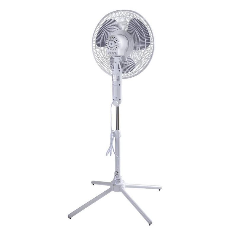 Comfort Zone 16" Oscillating Stand Fan White