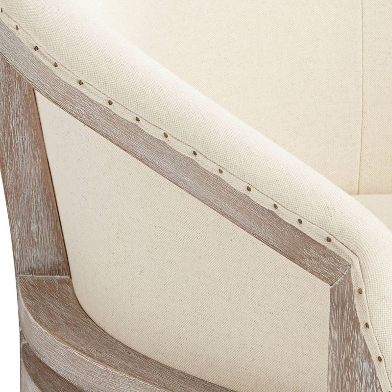 55 Downing Street Karlina Oatmeal Cotton Whitewashed Accent Chair