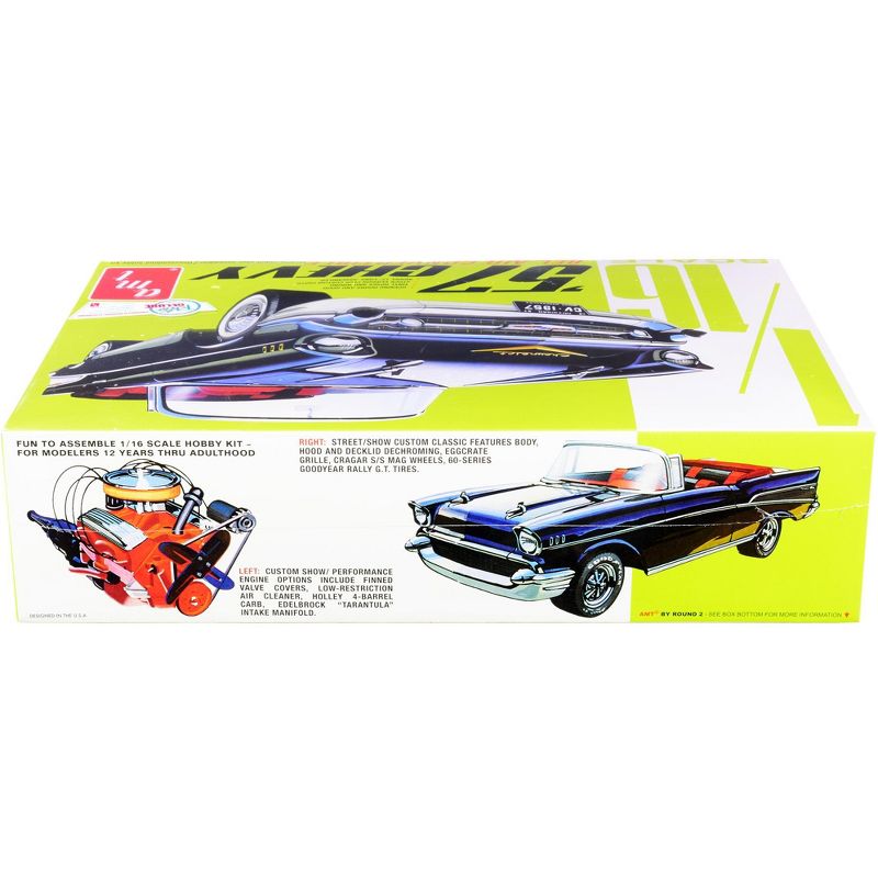 Skill 3 Model Kit 1957 Chevrolet Bel Air Convertible 2-in-1 Kit 1/16 Scale Model by AMT