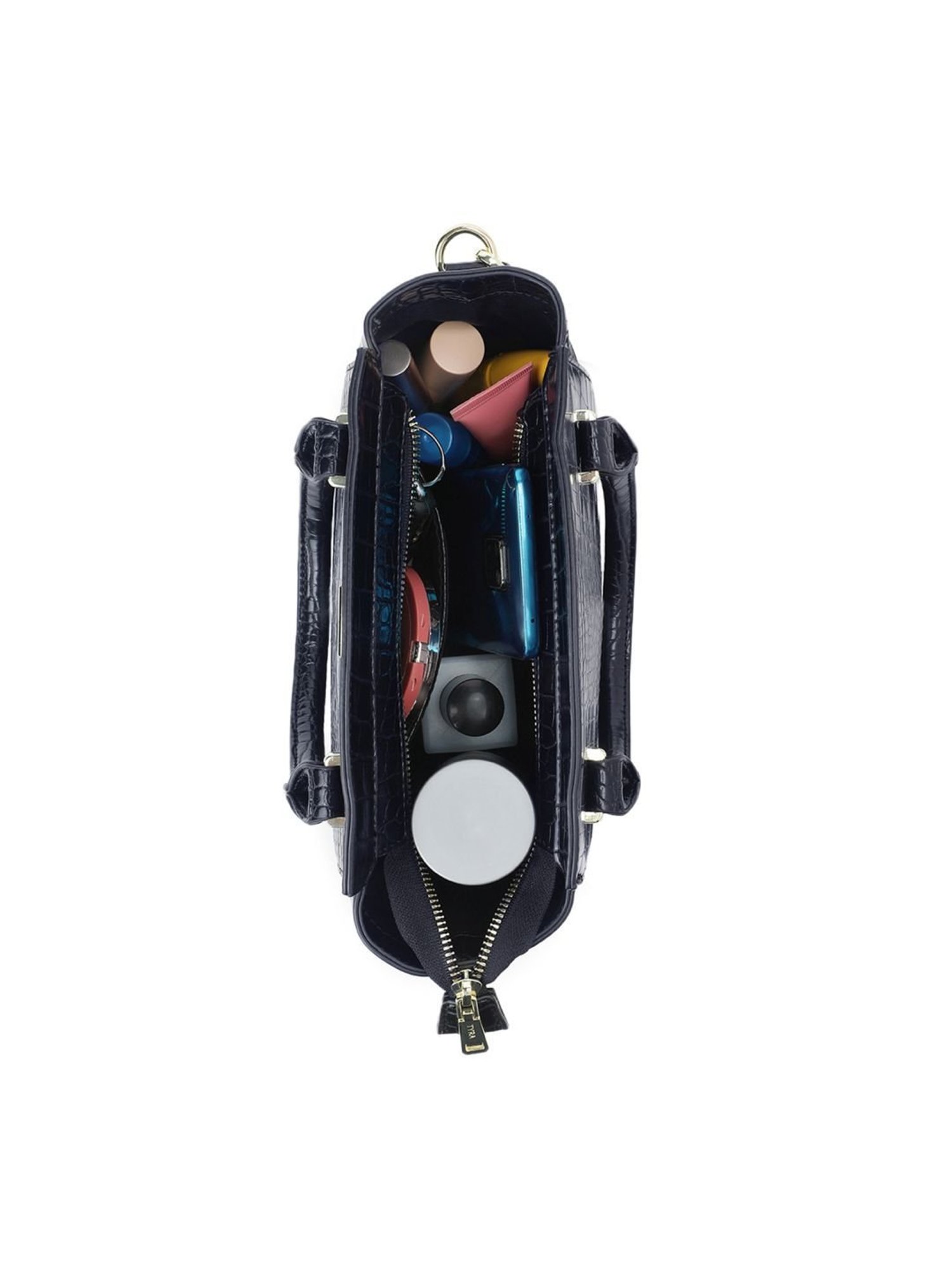 Tyra Alice Navy Textured Faux Leather Handbag