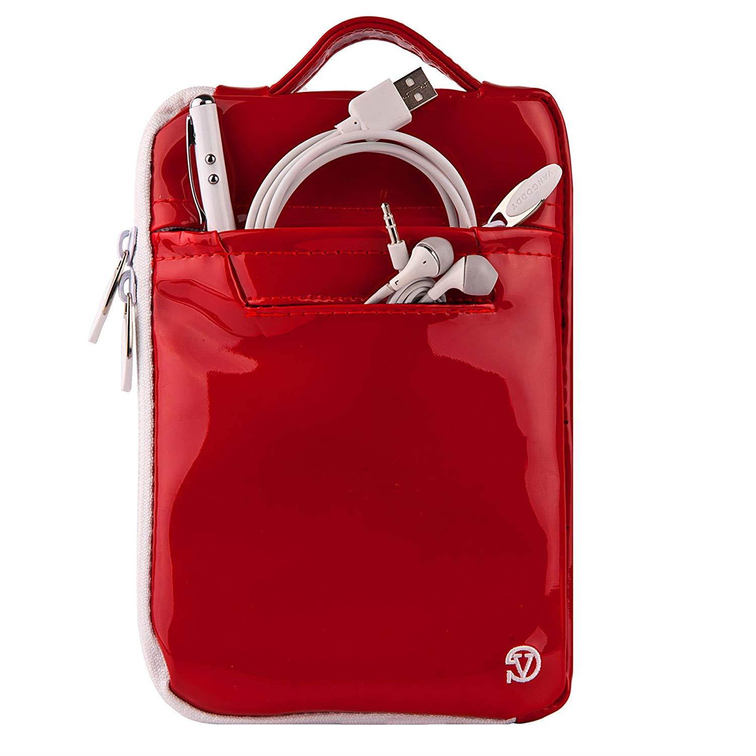 Vangoddy Select 7 inch Red Gloss Hydei HTC Clutch Bag for the View, Flyer, And roid, Snapdragon, front and rear camera Model!!!