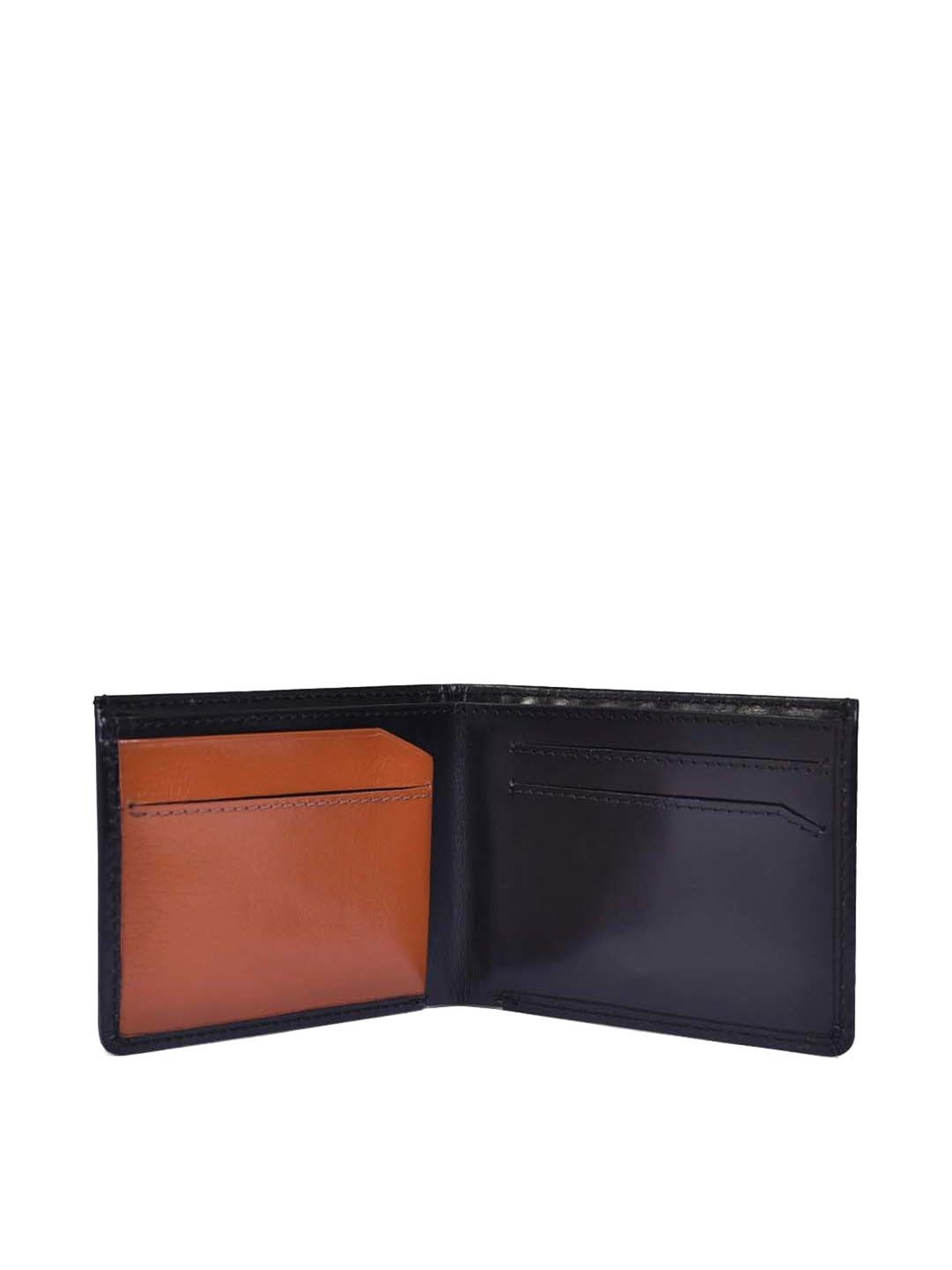 BELWABA Black Casual Leather Bi-Fold Wallet for Men