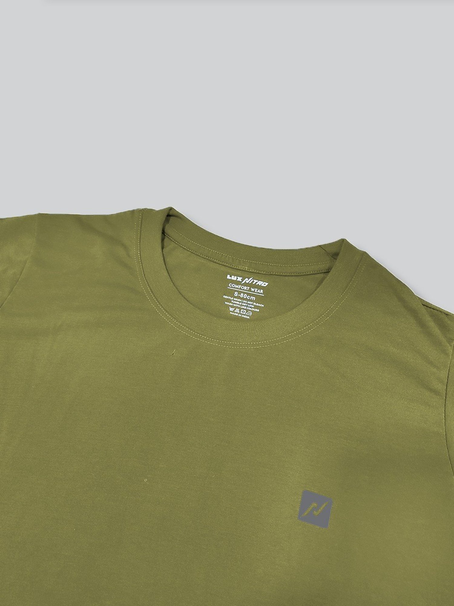 Lux Nitro Turquoise & Olive Regular Fit T-Shirt Pack of - 2