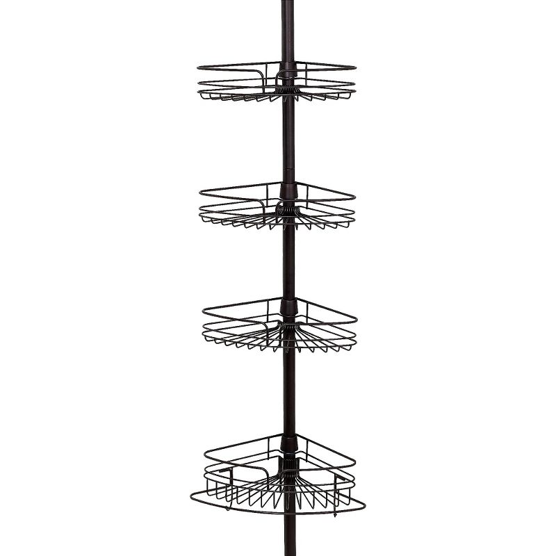 4Tier Rust Resistant Bathtub & Shower Pole Caddy Heritage Bronze - Zenna Home
