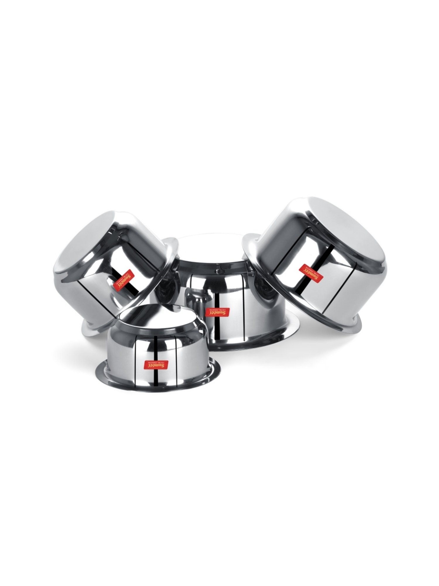 Sumeet S.S.Flat Bottom Induction&Gas Stove Friendly Tope Set of 4Pc(370ML,550ML,800ML,1100ML)