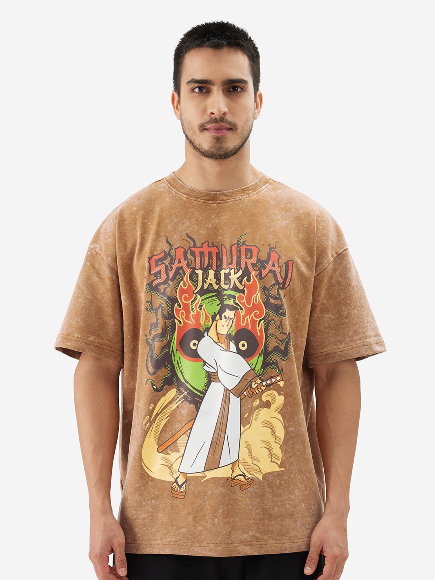 The Souled Store Samurai Jack: Blade Brown Oversized T-Shirt
