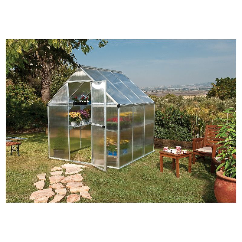 6 x 6 x 7 Nature Greenhouse - Silver - Palram
