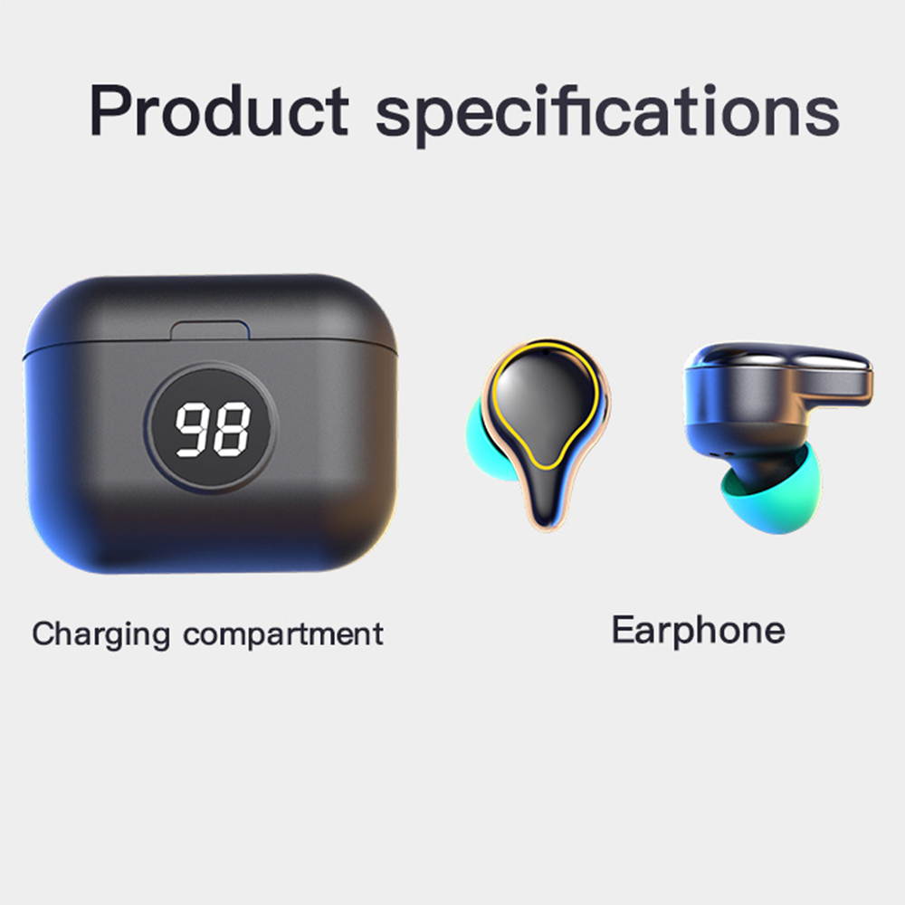 TWS True Wireless Earbuds Noise Canceling Earpiece Portable Bloototh Earphone Handsfree Sport Headset With Charging Case for Cell Phones