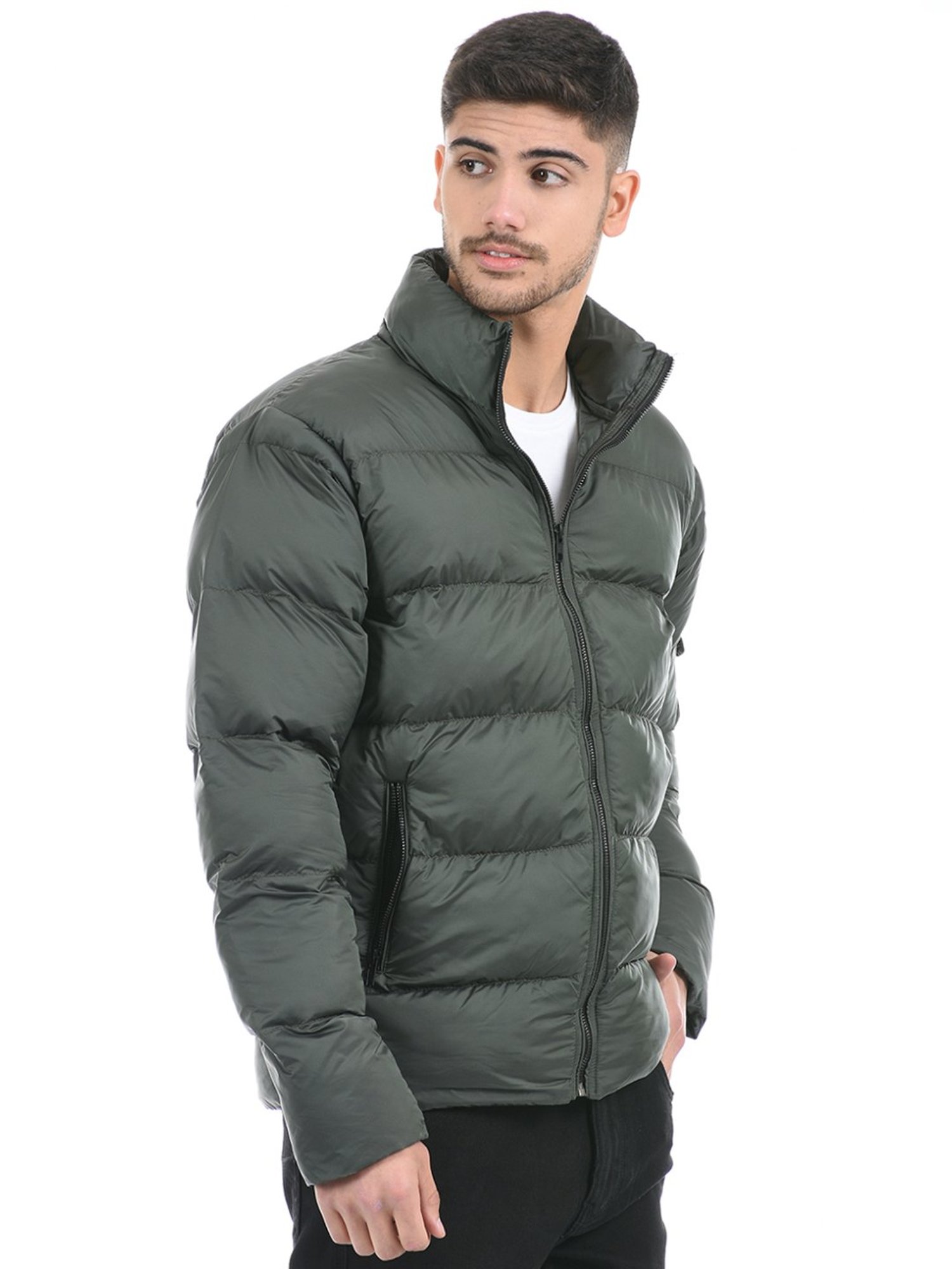 London Fog Green Regular Fit Quilted Quilted Jacket