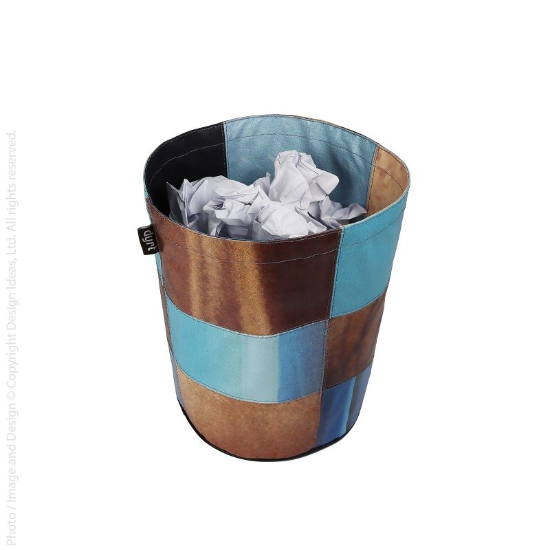 Design Ideas Billboard Waste Basket - Recycled Vinyl Billboard Garbage Can - Multicolor, 11" x 11" x 13"