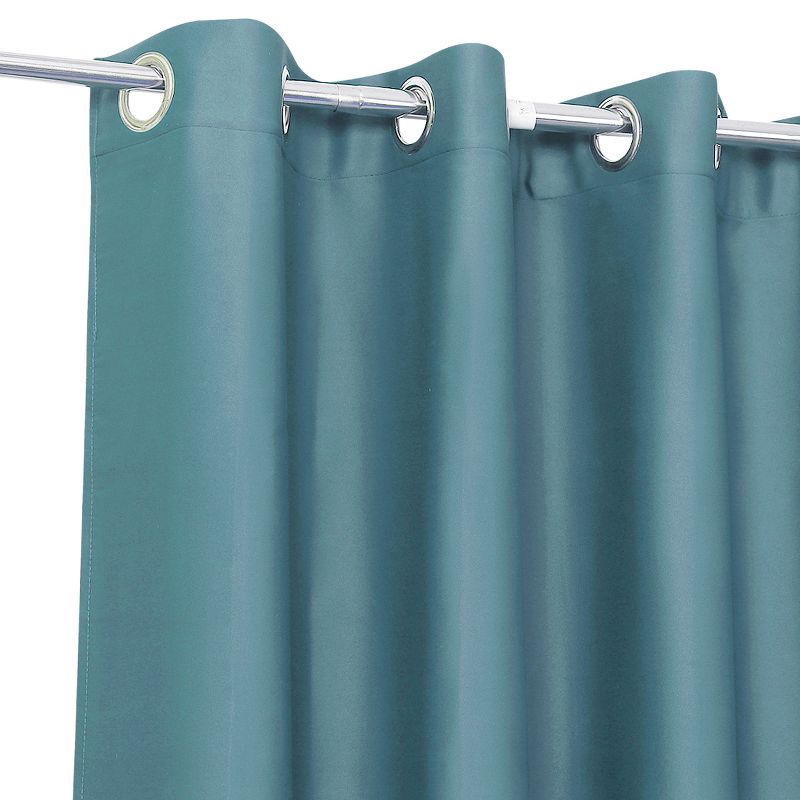 2 Pcs 52 x 95 Inch Solid Blockout Thermal Insulated Grommet Curtain Panels Lake Blue - PiccoCasa