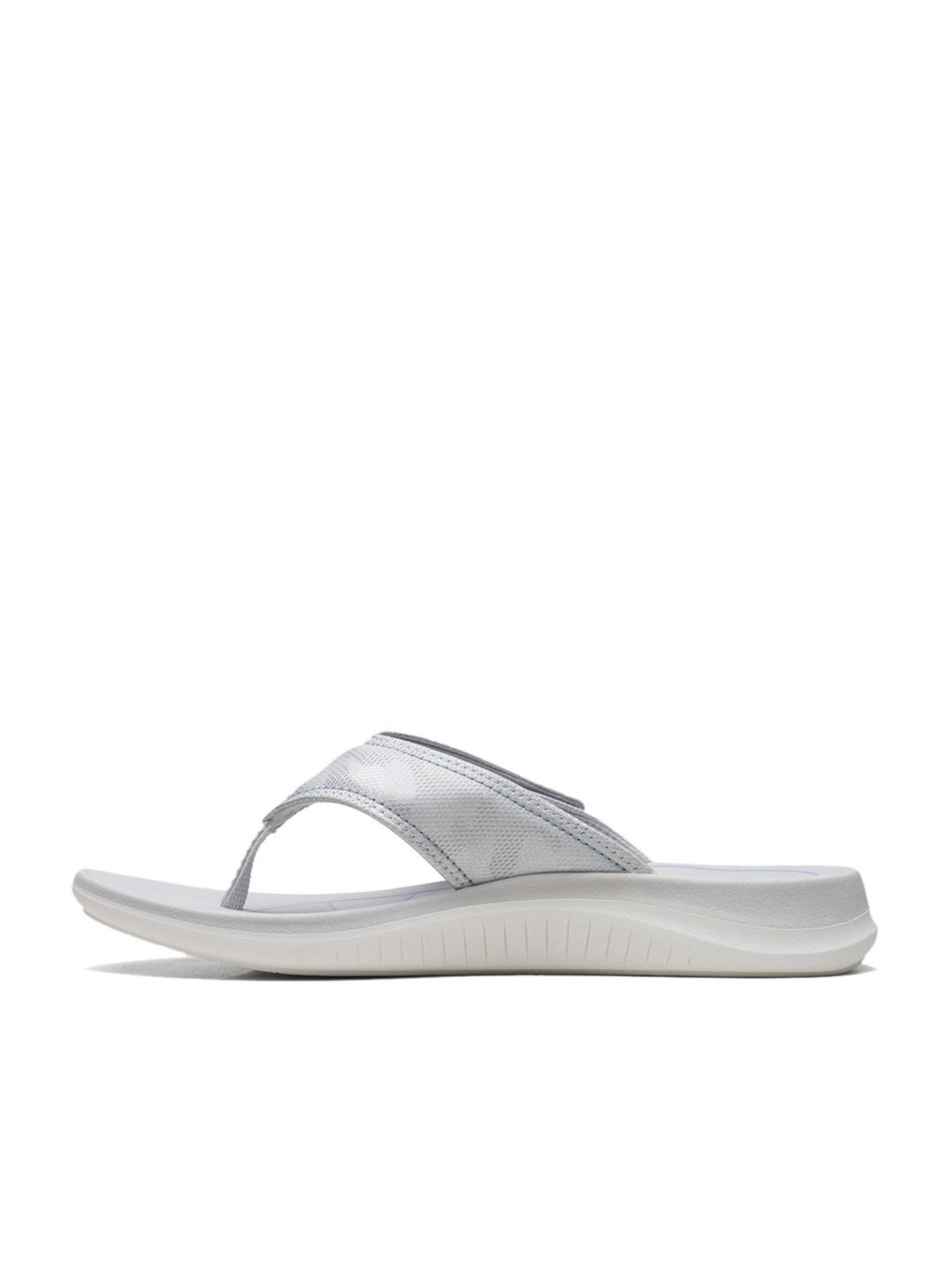 Clarks Women's Glide Post 2 Silver Thong Wedges