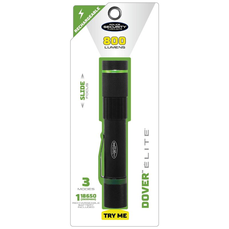 Police Security Dover 800 Lumens Rechargeable LED Flashlight