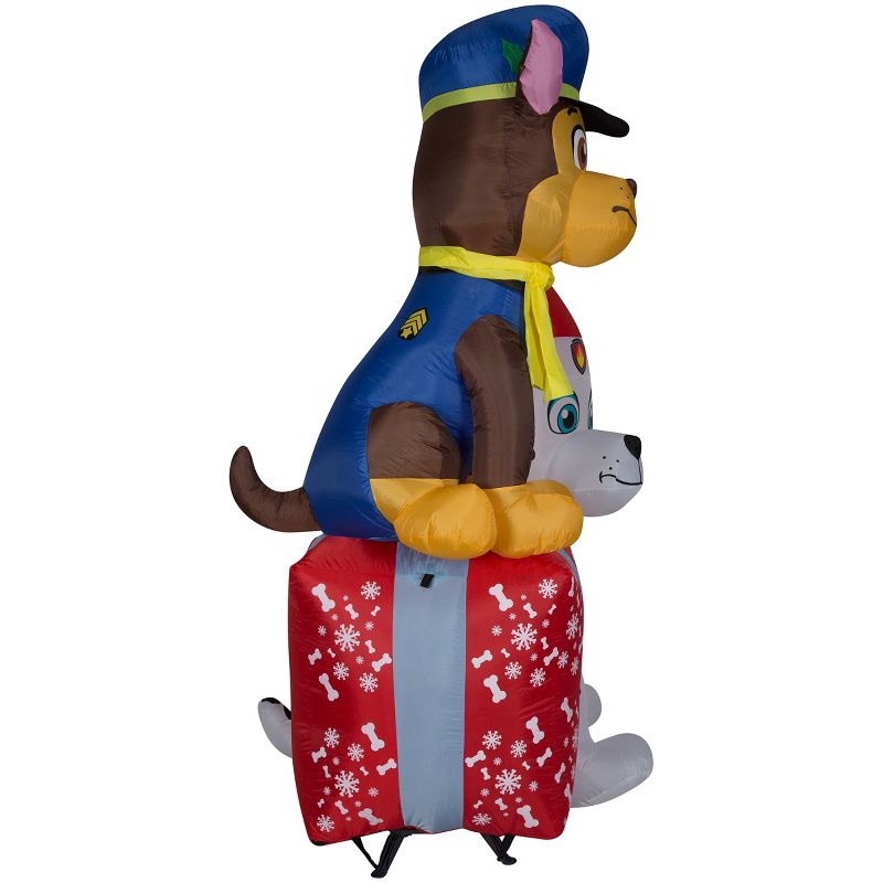 Gemmy Christmas Airblown Inflatable Paw Patrol on Presents Scene Nick, 7 ft Tall, Multicolored