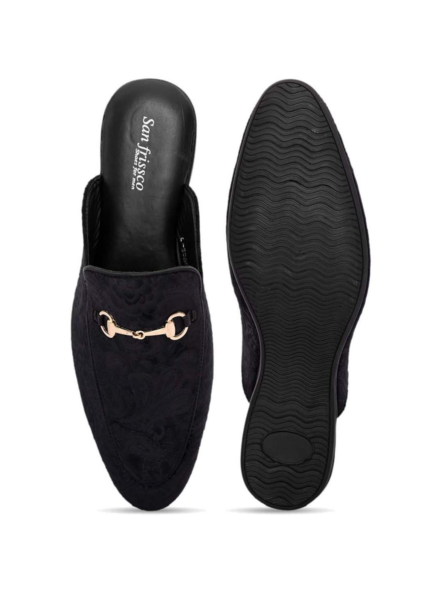 San Frissco Men's Carbon Black Mule Shoes