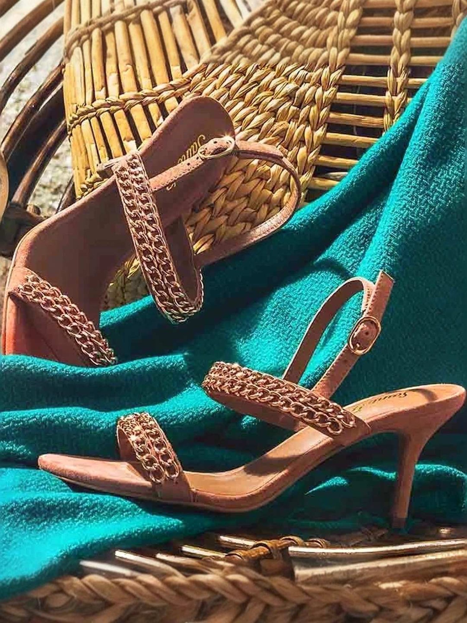 Saint G Women's Beige Back Strap Stilettos