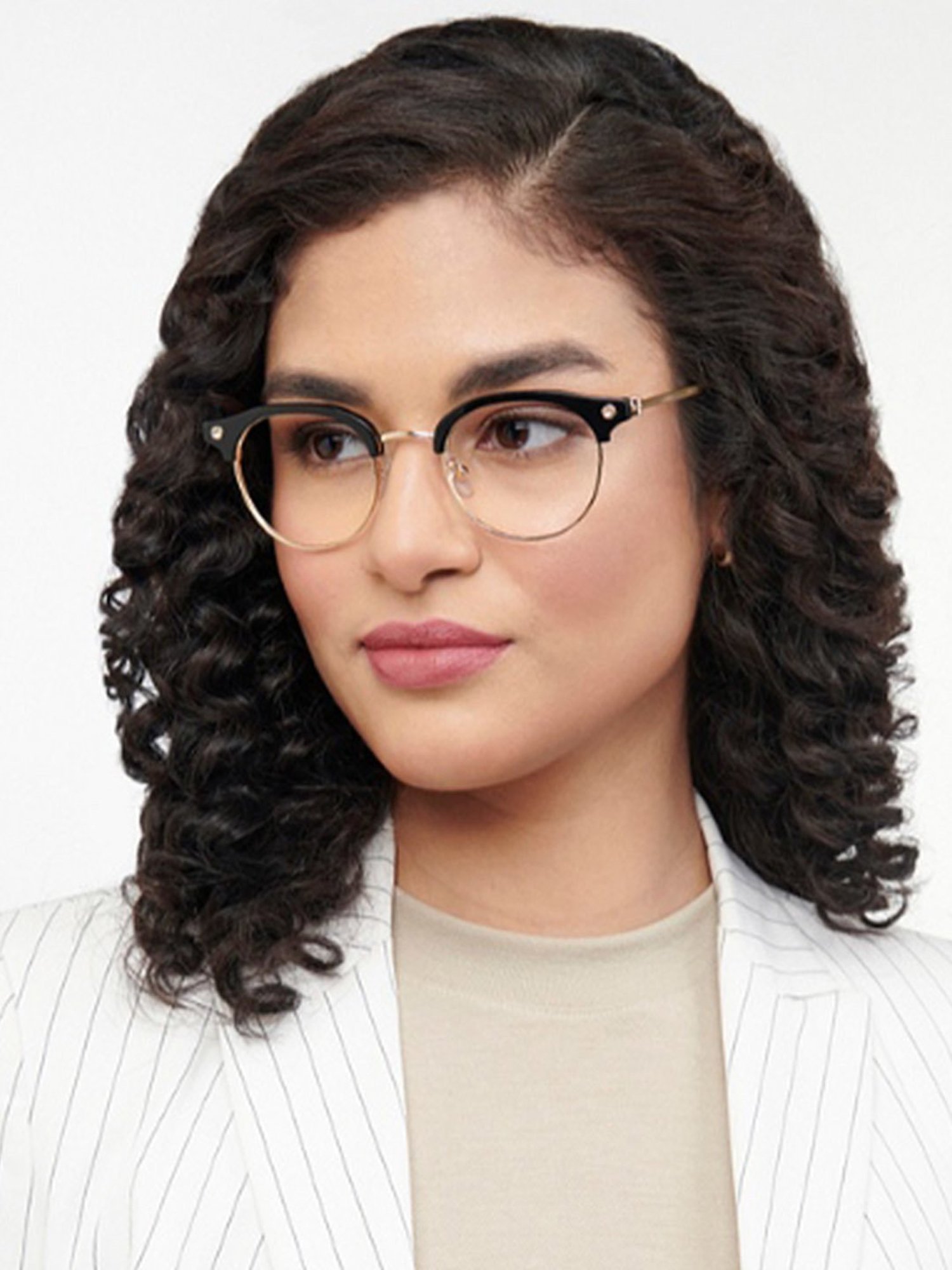 John Jacobs Gold Clubmaster Unisex Eye Frames