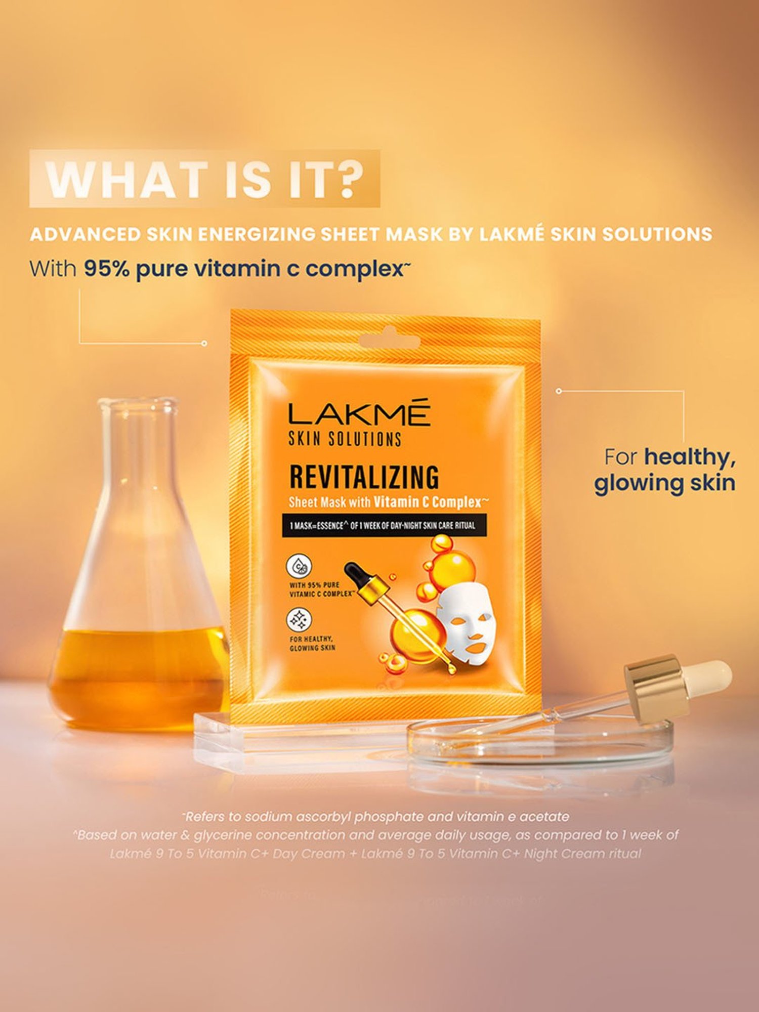 Lakme Skin Solutions Sheet Mask Revitalizing with Vitamin C