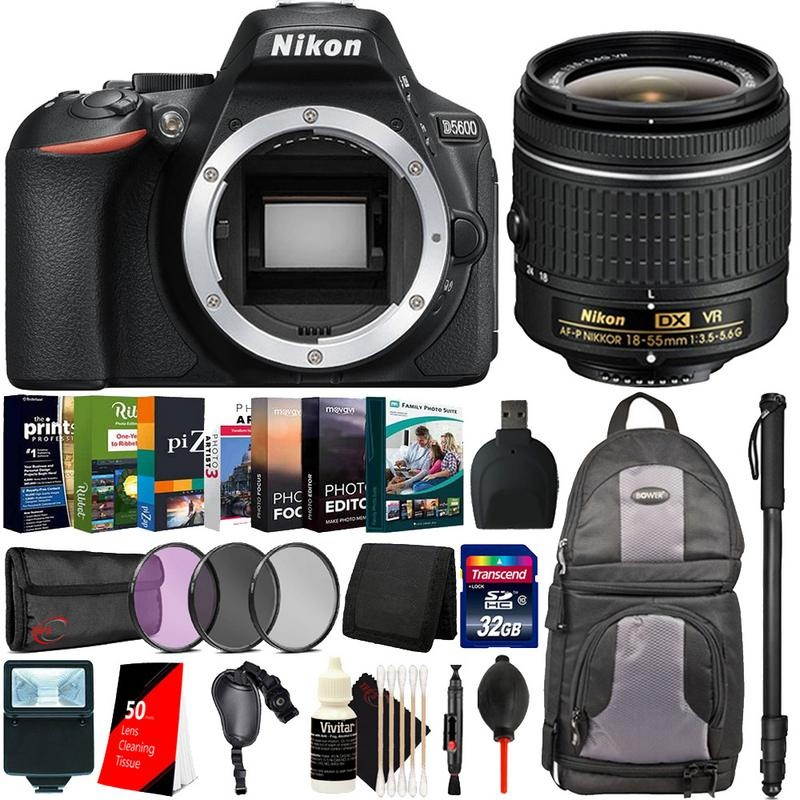 Nikon D5600 24.2MP DSLR Camera with 18-55mm Lens + Monopod & Accessory Kit