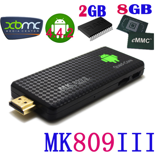 MK809III Android 4.4 Quad Core Rockchip RK3188T 2G/8G Wifi TV Media Player - Support Bluetooth & XBMC