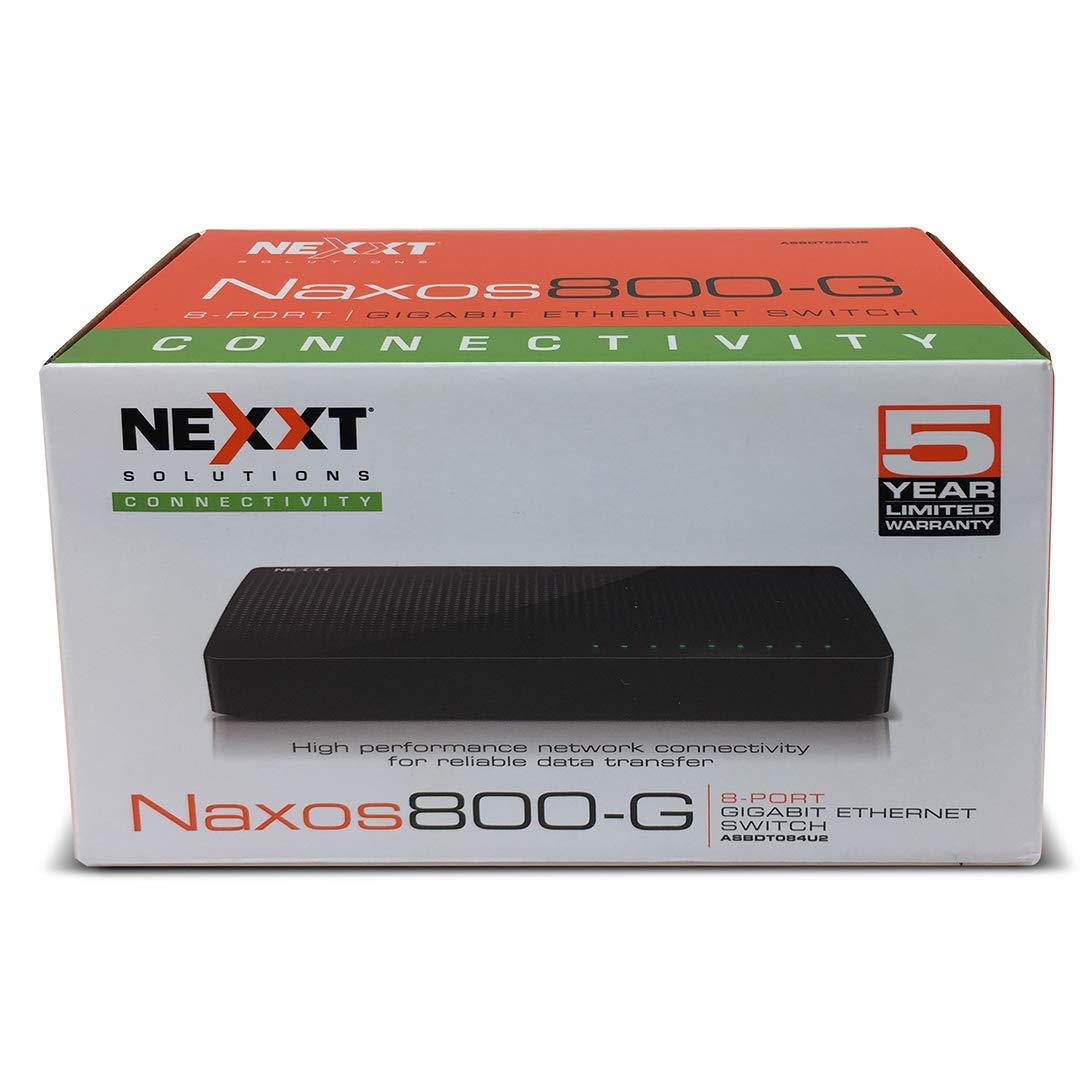 Nexxt Solutions 8-Port Gigabit Fast Ethernet Network Switch [Naxos800G] | Smart Plug and Play Unmanaged Desktop Switch with Internet Splitter & 10/100/1000 Mbps Speeds