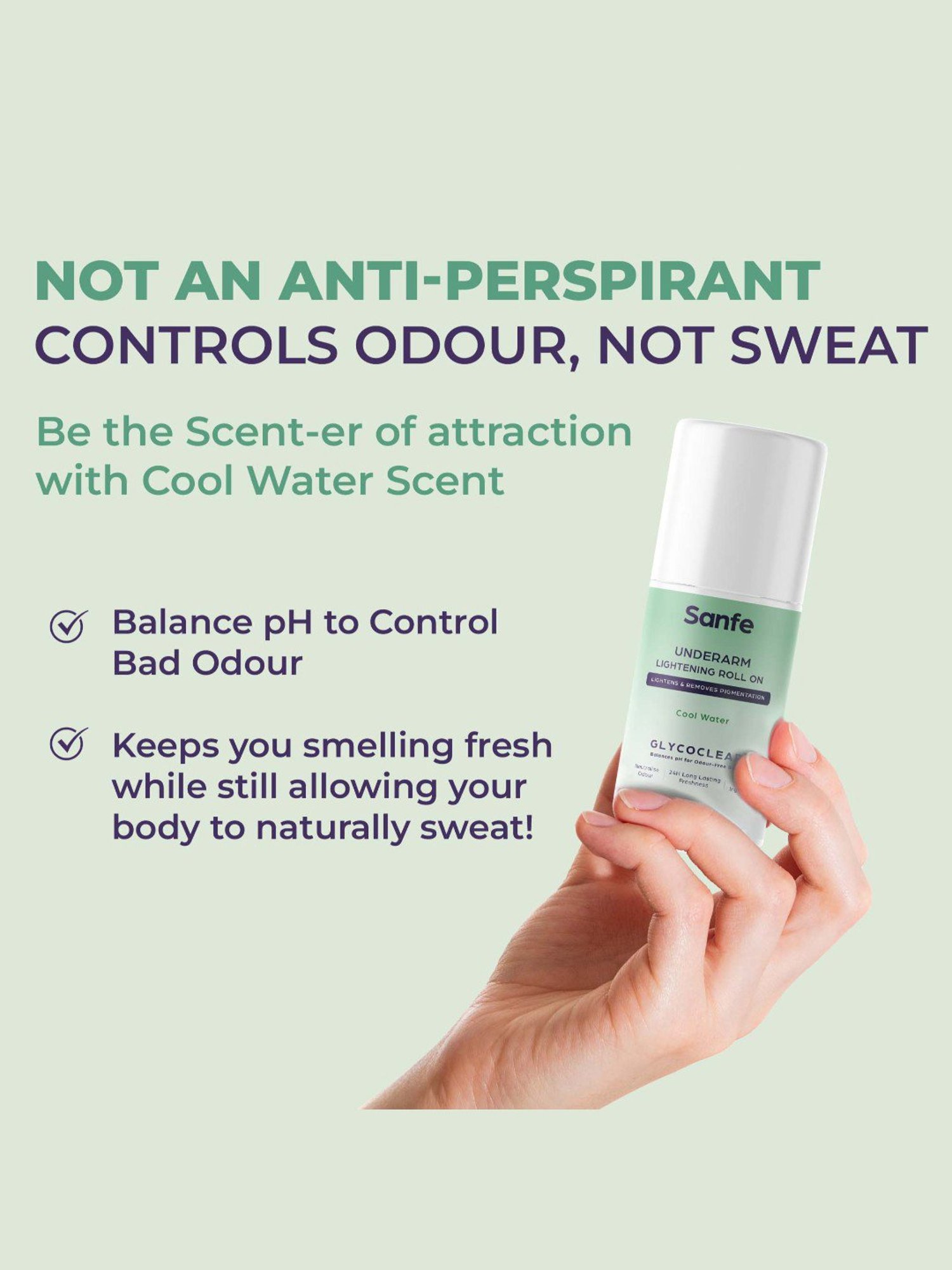 Sirona 2-in-1 Underarm Deodorant Roll On - 50 ml