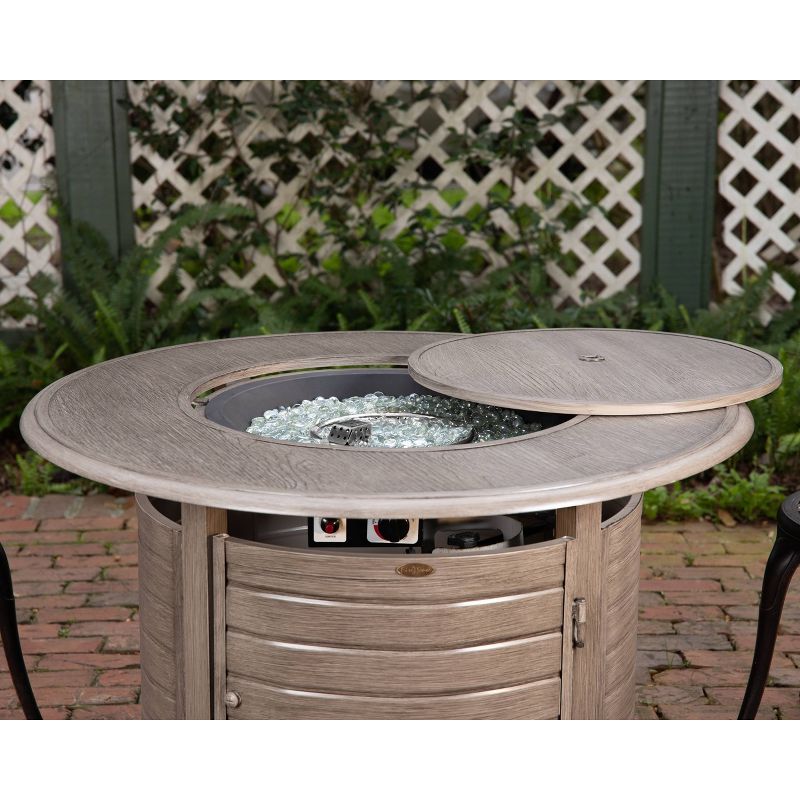 Thatcher Barnwood Round Aluminum LPG Fire Pit - Fire Sense