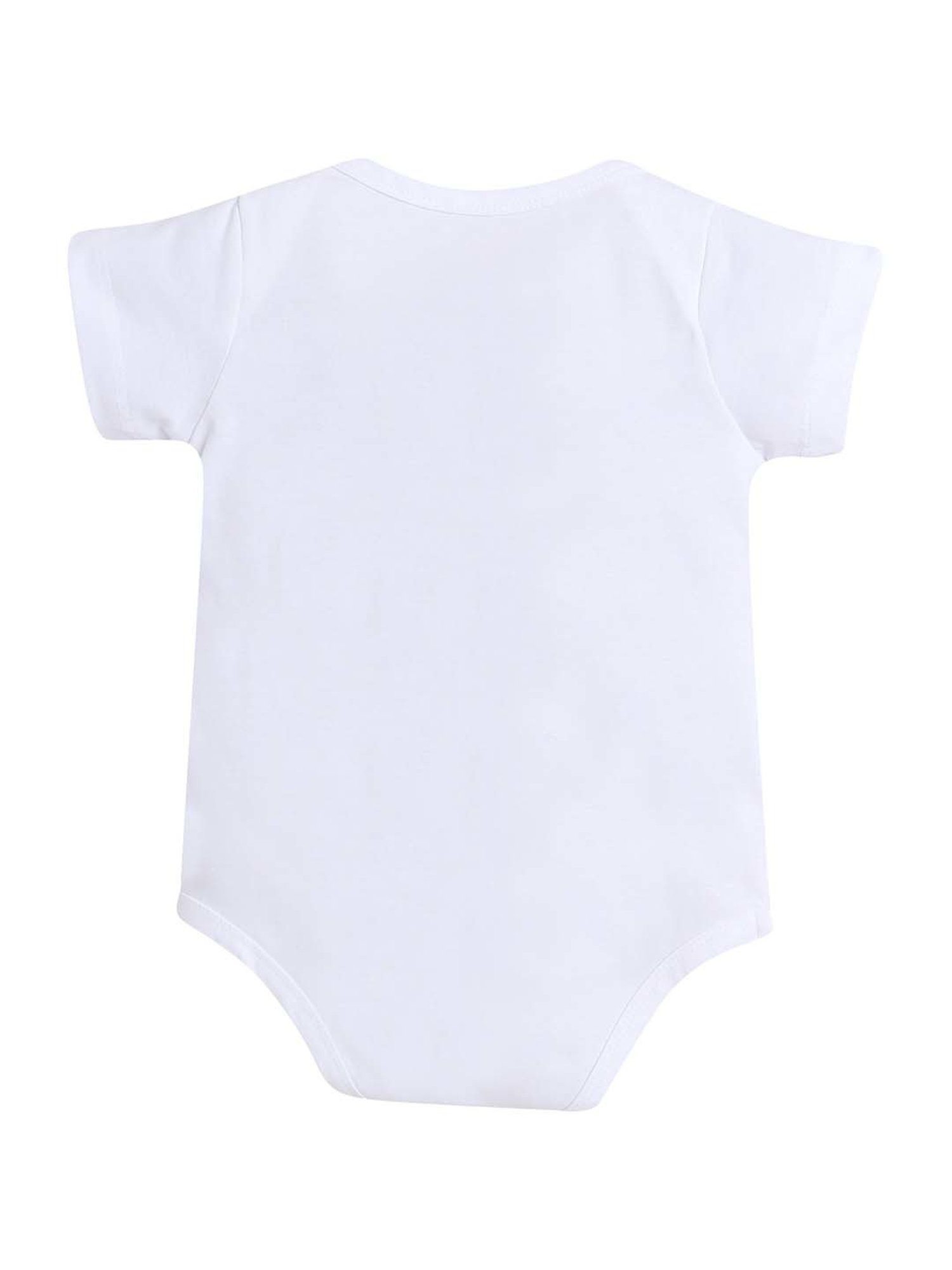 Little Angels Kids White Cotton Printed Onesie