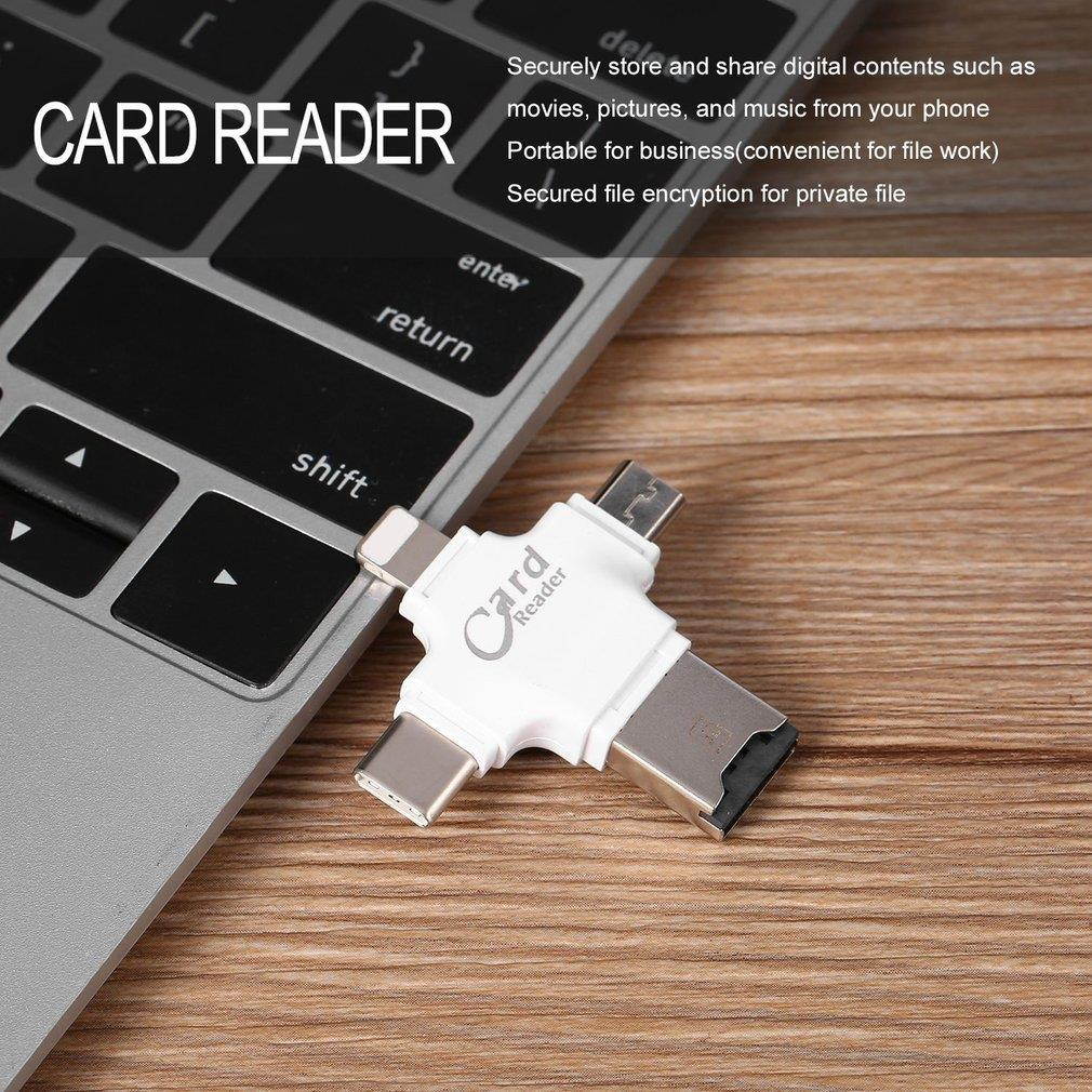 4-in-1 Type-c OTG Card Reader Multiuse Mobile Flash Driver for iOS for Android