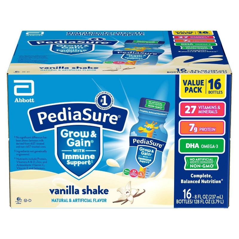 PediaSure Grow & Gain Kids' Nutritional Shake Vanilla - 16 ct/128 fl oz