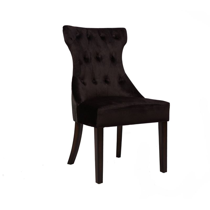 Set of 2 Bronte Velvet Dining Chair Black - Chic Home Design