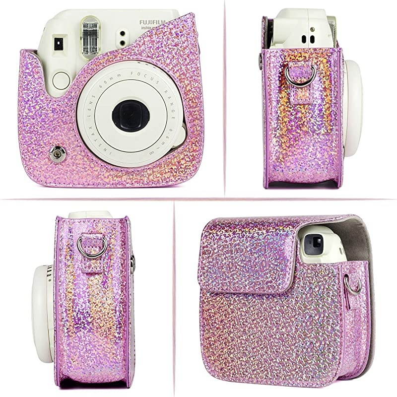Compatible Fujifilm Instax Mini 9 Film Camera Bundle with Case, Album, Filters & Other Accessories for Fujifilm Instax Mini 9 8 8+ (Galaxy, 7 Items)