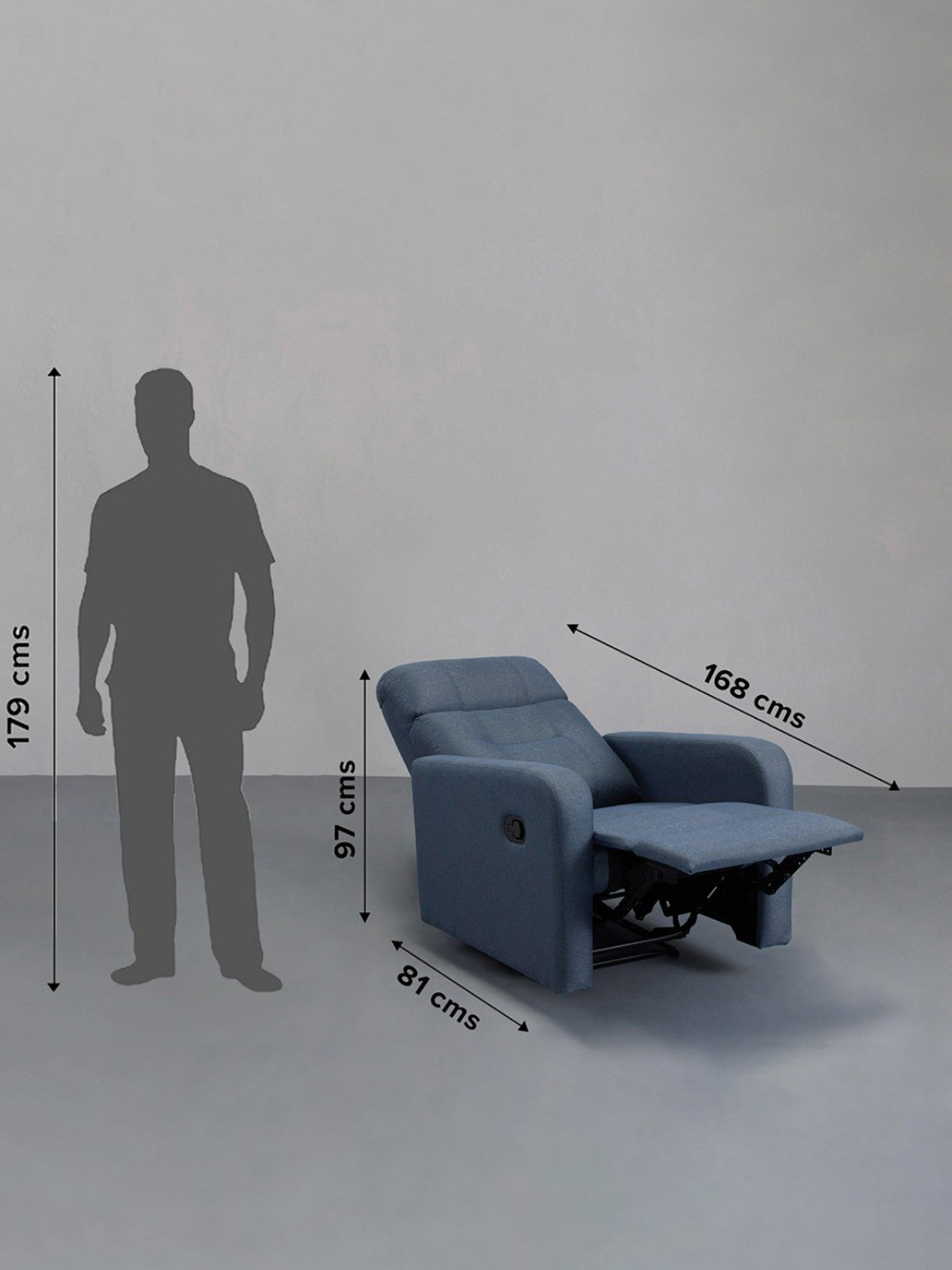 Sleepyhead RX3 Ocean Blue Fabric Single Seater Recliner