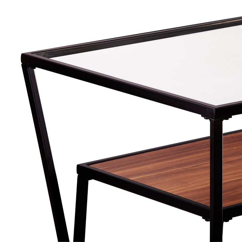 Vickdale Glass Top Cocktail Table Black/Brown - Holly & Martin
