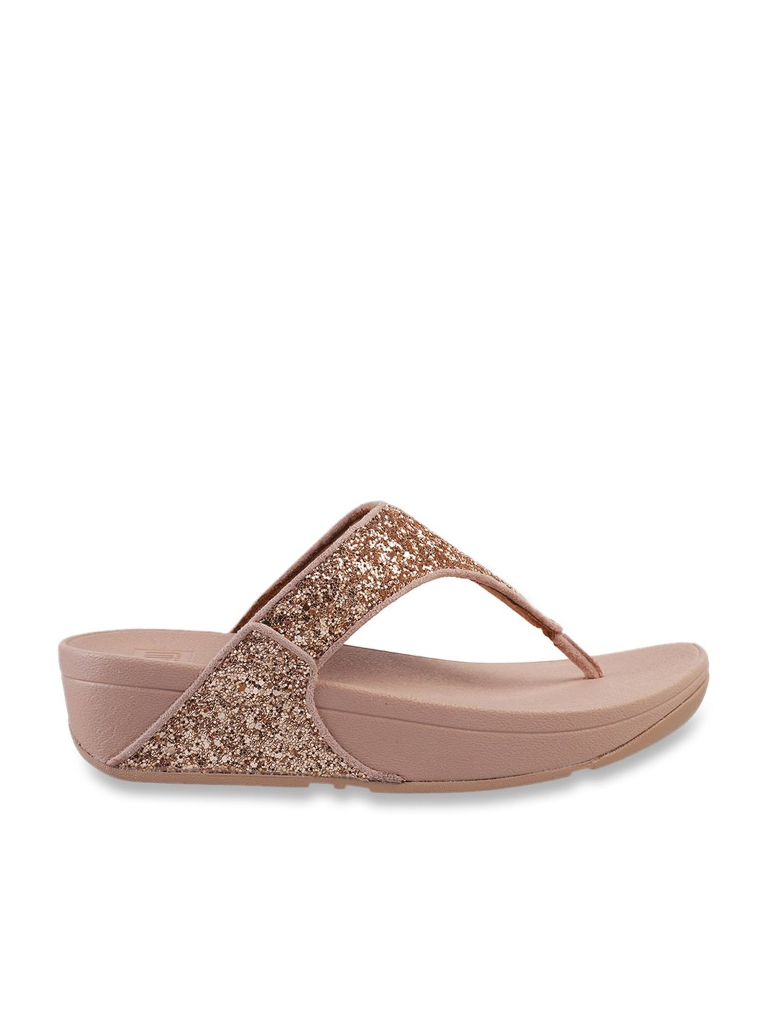FitFlop Women's Rose Gold Thong Wedges