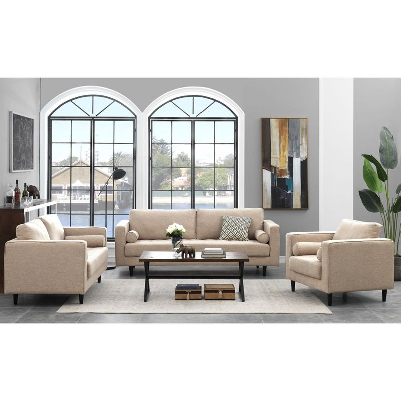 Arthur 1 Seat Tweed Armchair Tan - Manhattan Comfort