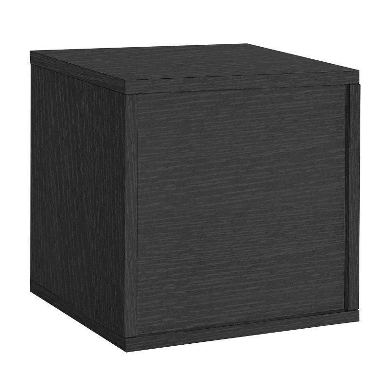 Way Basics Eco Stackable Vinyl Record Storage Cube Black Wood Grain