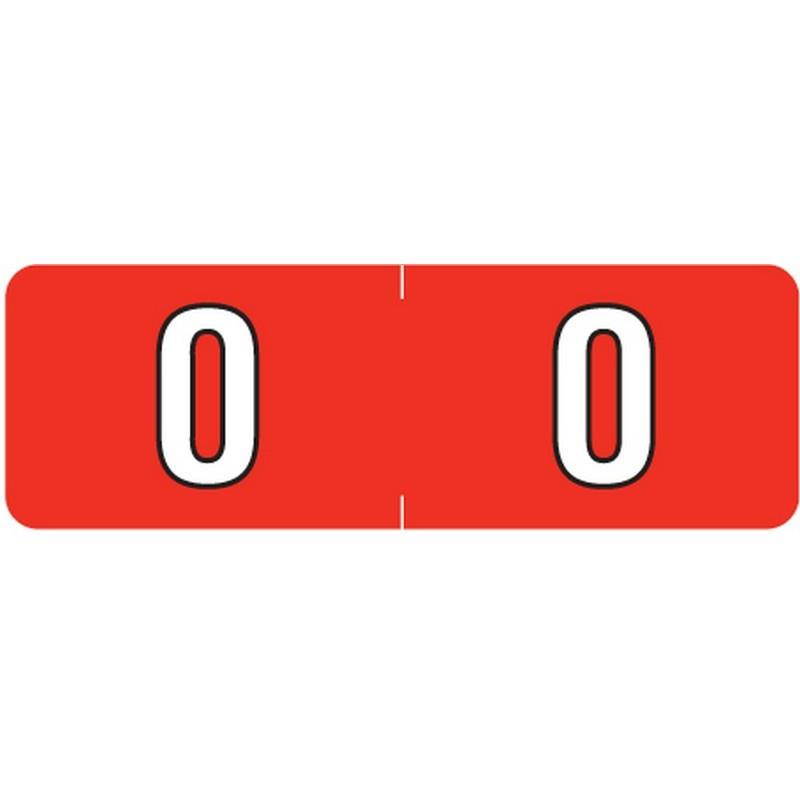 Barkley NBAM Compatible Mini "0" Numeric Labels, Laminated Stock, 1/2" X 1-1/2" Individual Numbers - Roll of 500