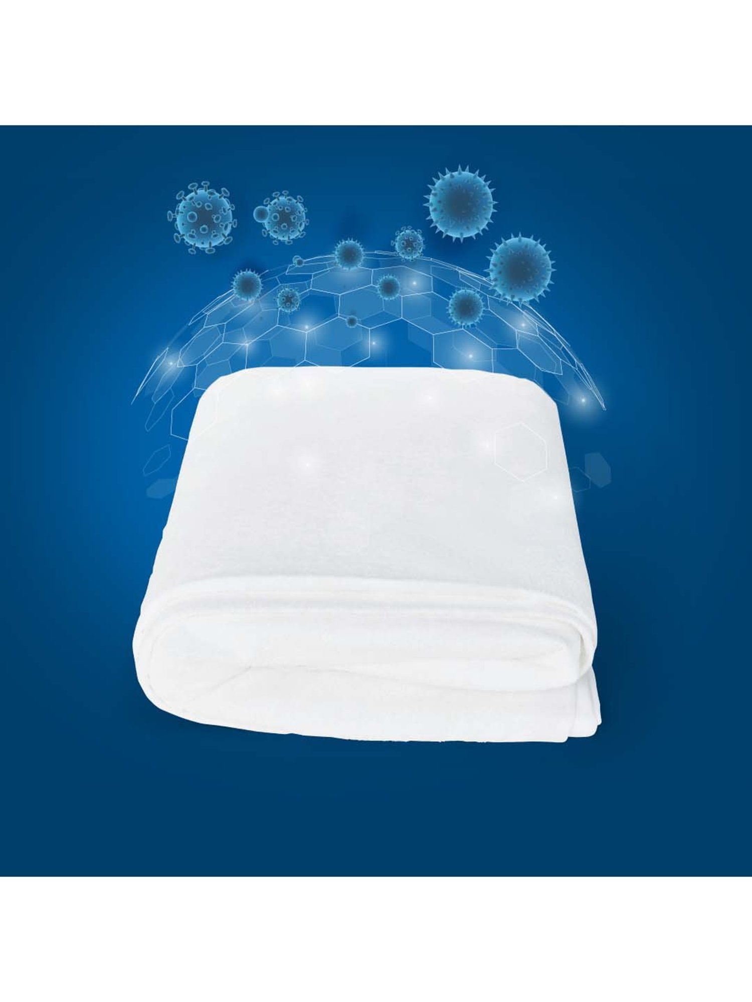 Duroflex Duro Safe White Cotton Antiviral Mattress Protector - Single Size (78 in. L x 36 in. W)