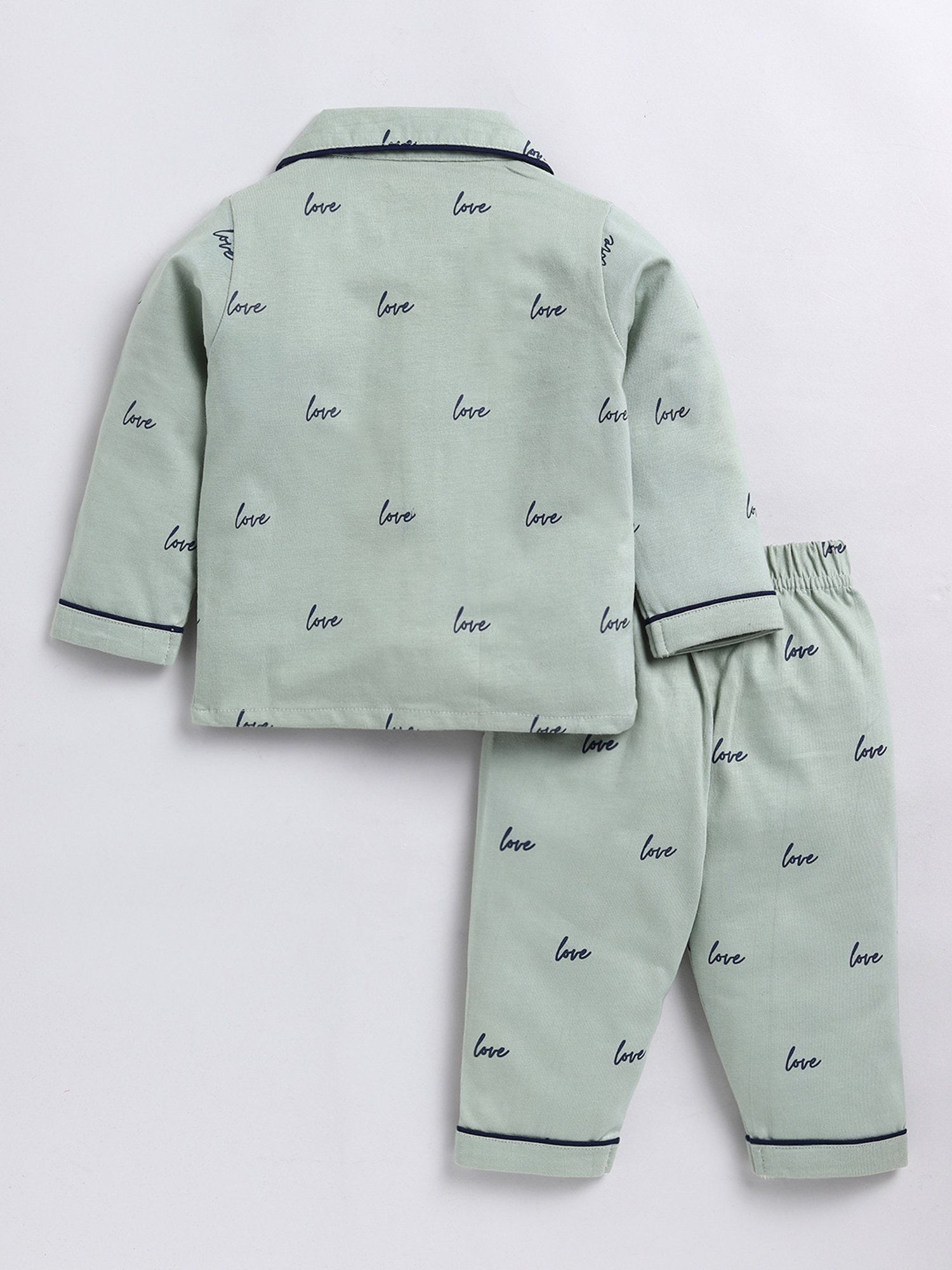 Clt.s Unisex Green Cotton Typography Co-ord Set