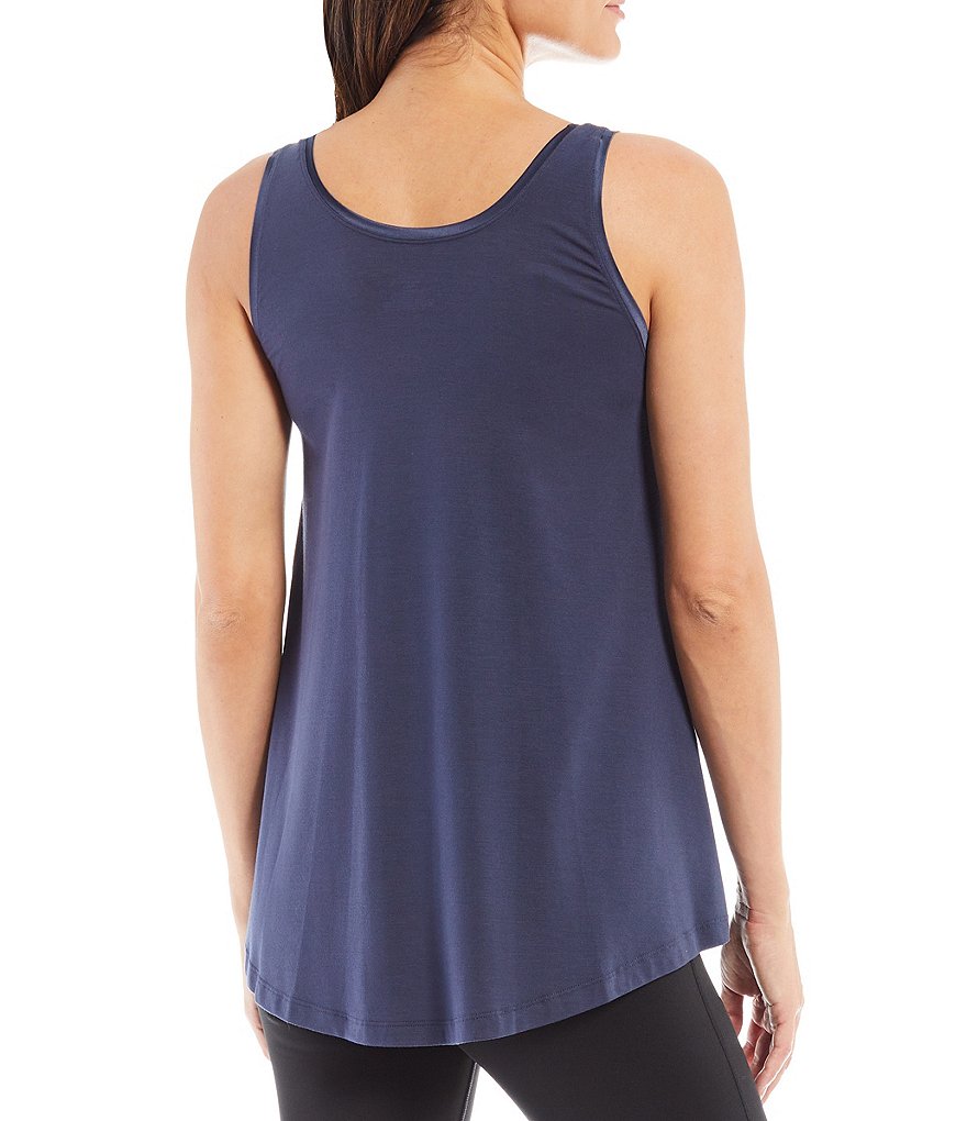 Modern Movement Swing Stretch Knit Jewel Neck Sleeveless Tank