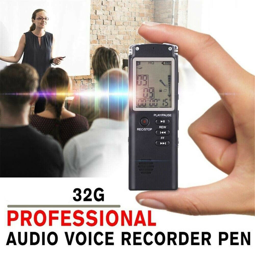 32G Voice Activated Mini Spy Digital Sound Audio Recorder Dictaphone MP3 Player(SD Card Not Included)