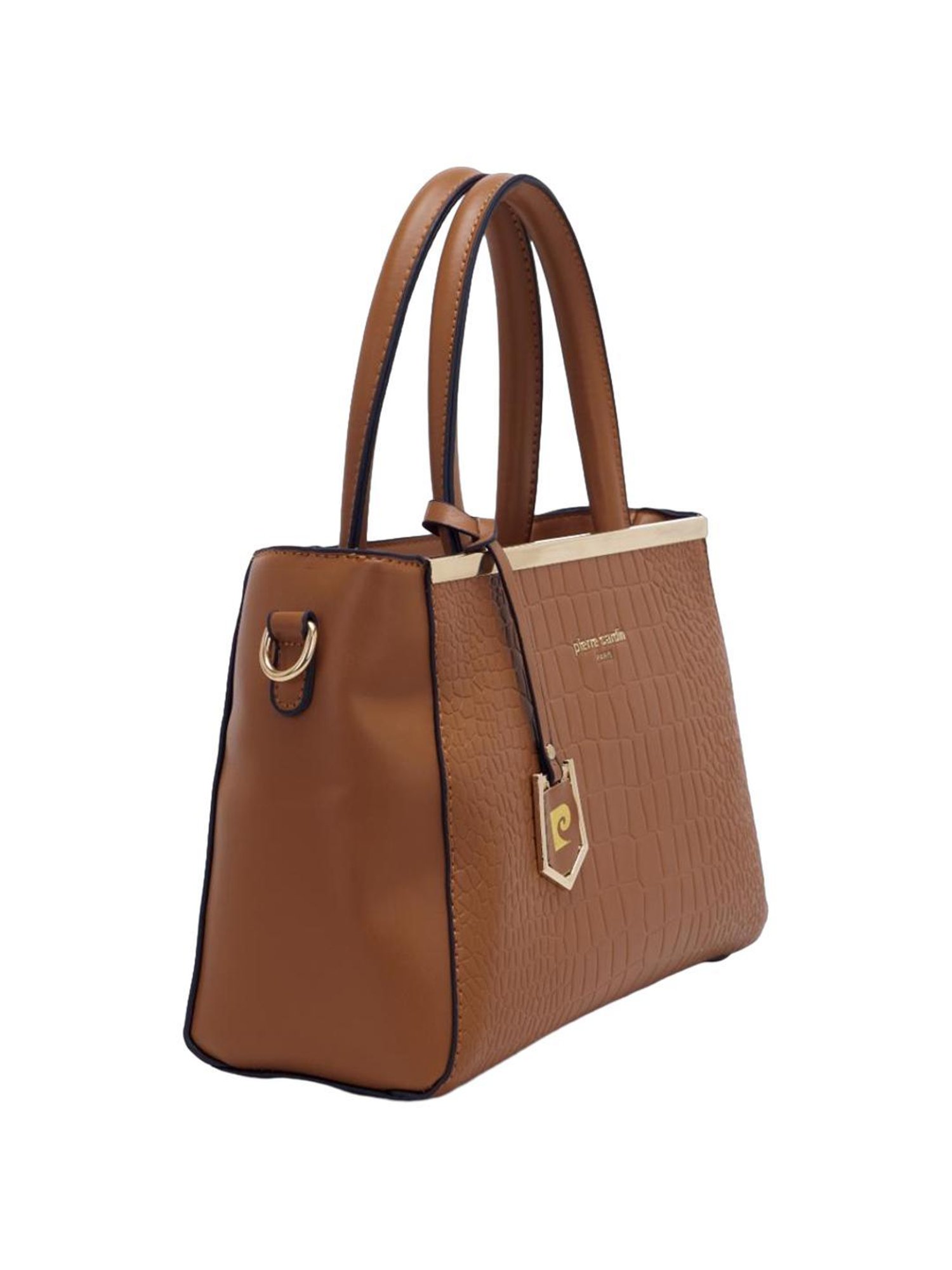 Pierre Cardin Tan Solid Satchel Handbag