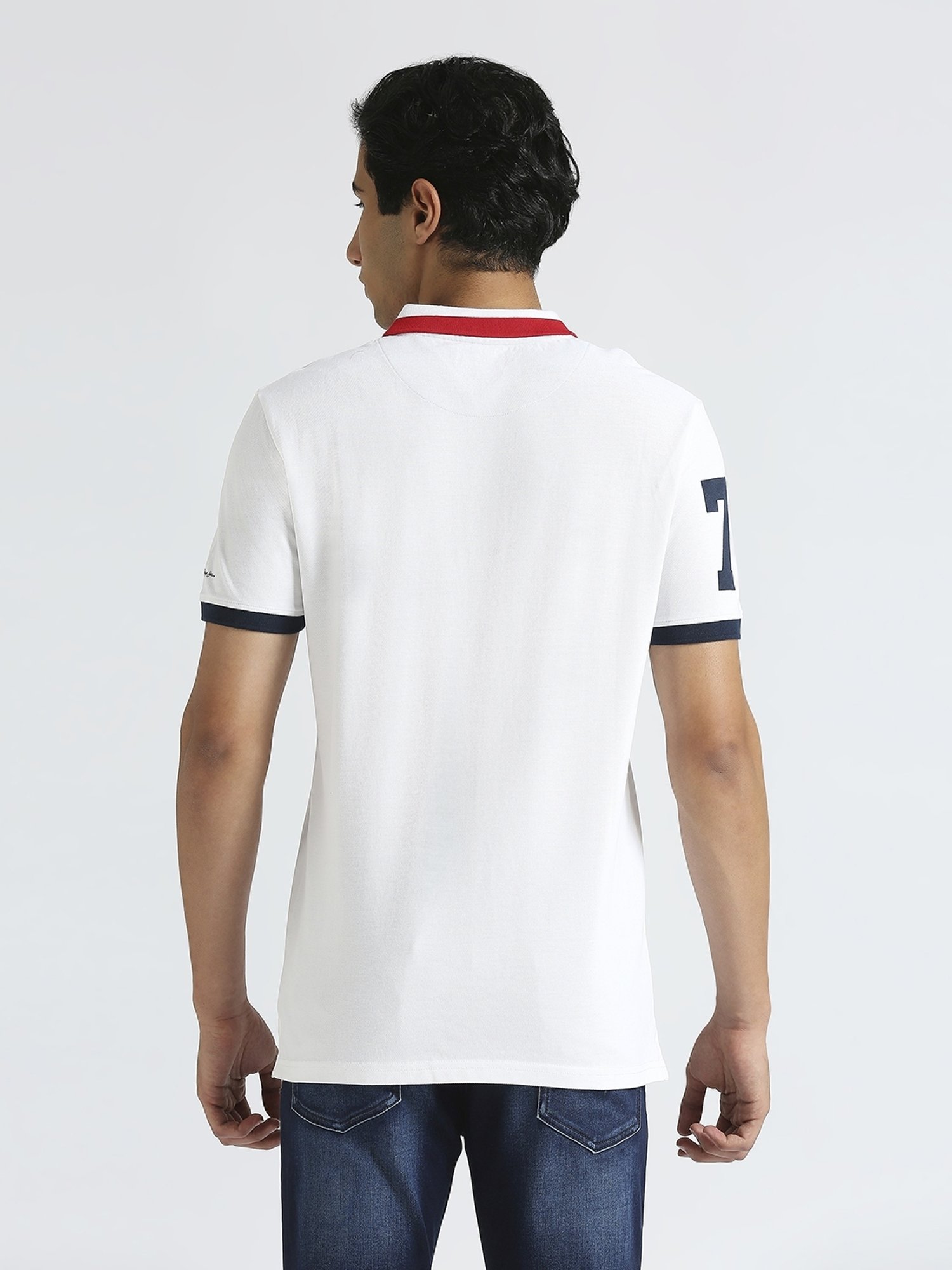 Pepe Jeans White Cotton Regular Fit Printed Polo T-Shirt